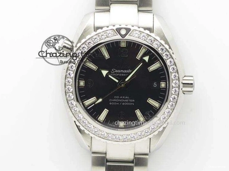 0407 Trendy Planet Ocean 43.5mm SS VSF 1:1 Best Edition Black Ceramic Bezel and Dial on SS Bracelet A8900 Super Clone 7973